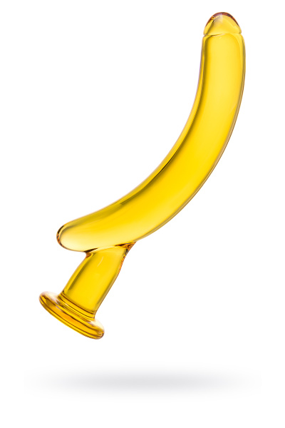 Фаллоимитатор Sexus Glass, стекло, желтый, 17,5 см