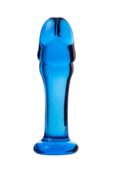 Анальная втулка Sexus Glass, стекло, синий, 13 см