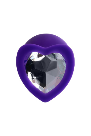 Анальная втулка  TODO BY TOYFA DIAMOND HEART, силикон, фиолетовая, 8 см, Ø 3 см