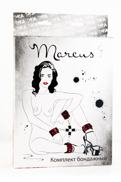 Бондажный комплект (кружевной),TOYFA Marcus, красный, 36,0 см