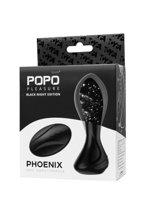 Надувная анальная вибровтулка POPO Pleasure Phoenix, силикон, черный, 13,5 см